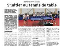 Article de presse - S'initier au tennis de table