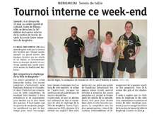 Article de presse - Le Tournoi Interne